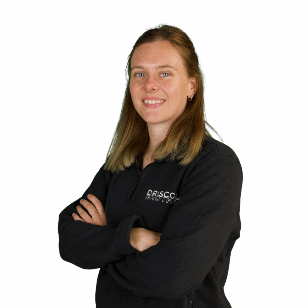 A picture of Frances stood on an angle with her arms folded